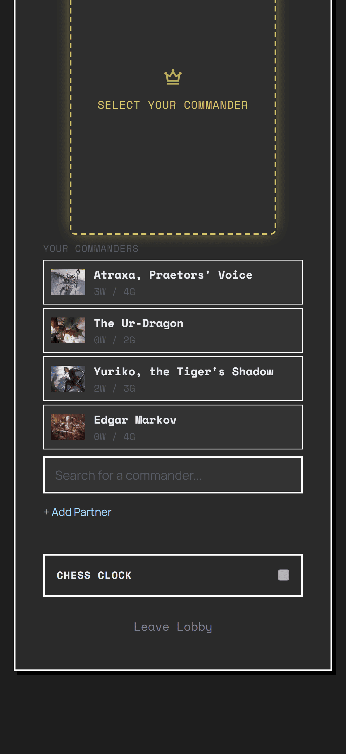 A chess clock for Commander