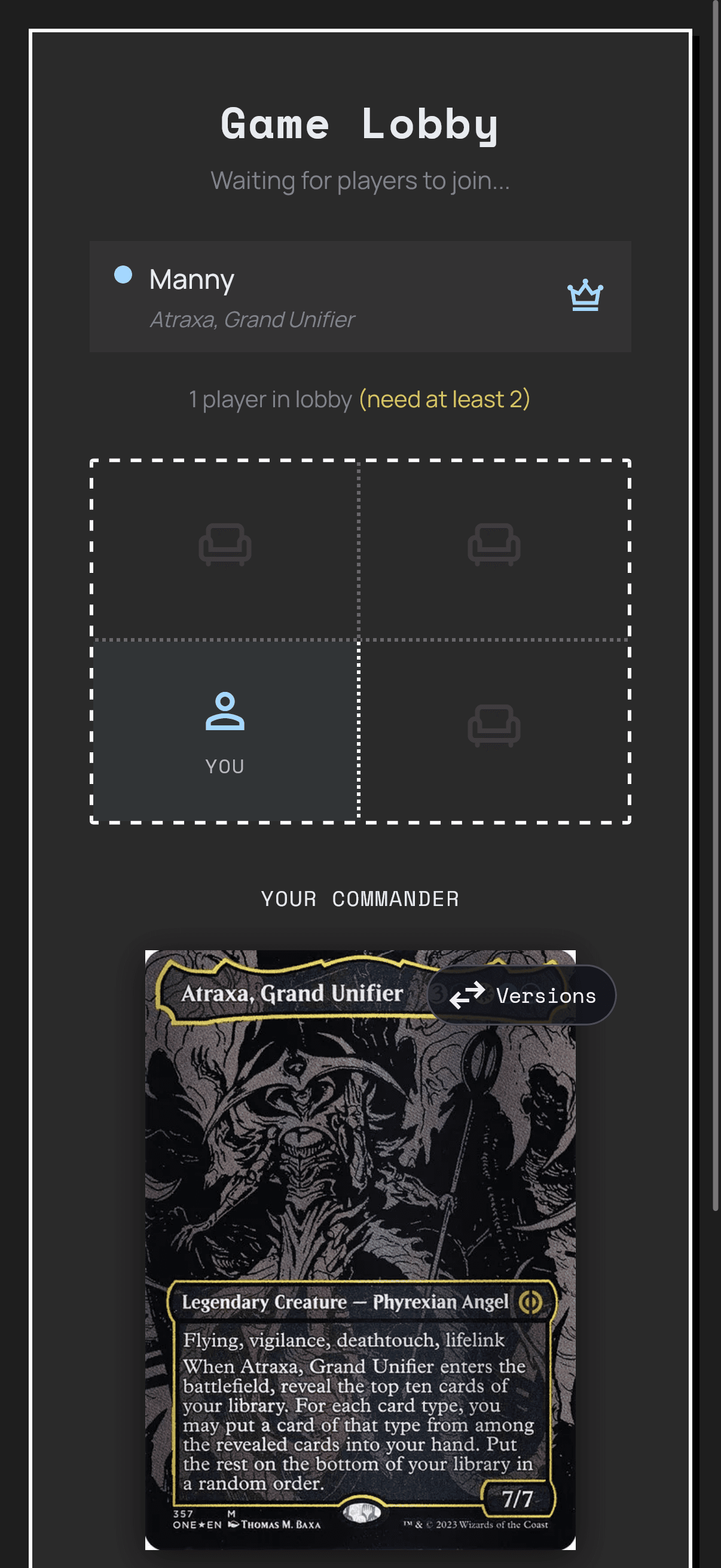 Try a Commander game with no account